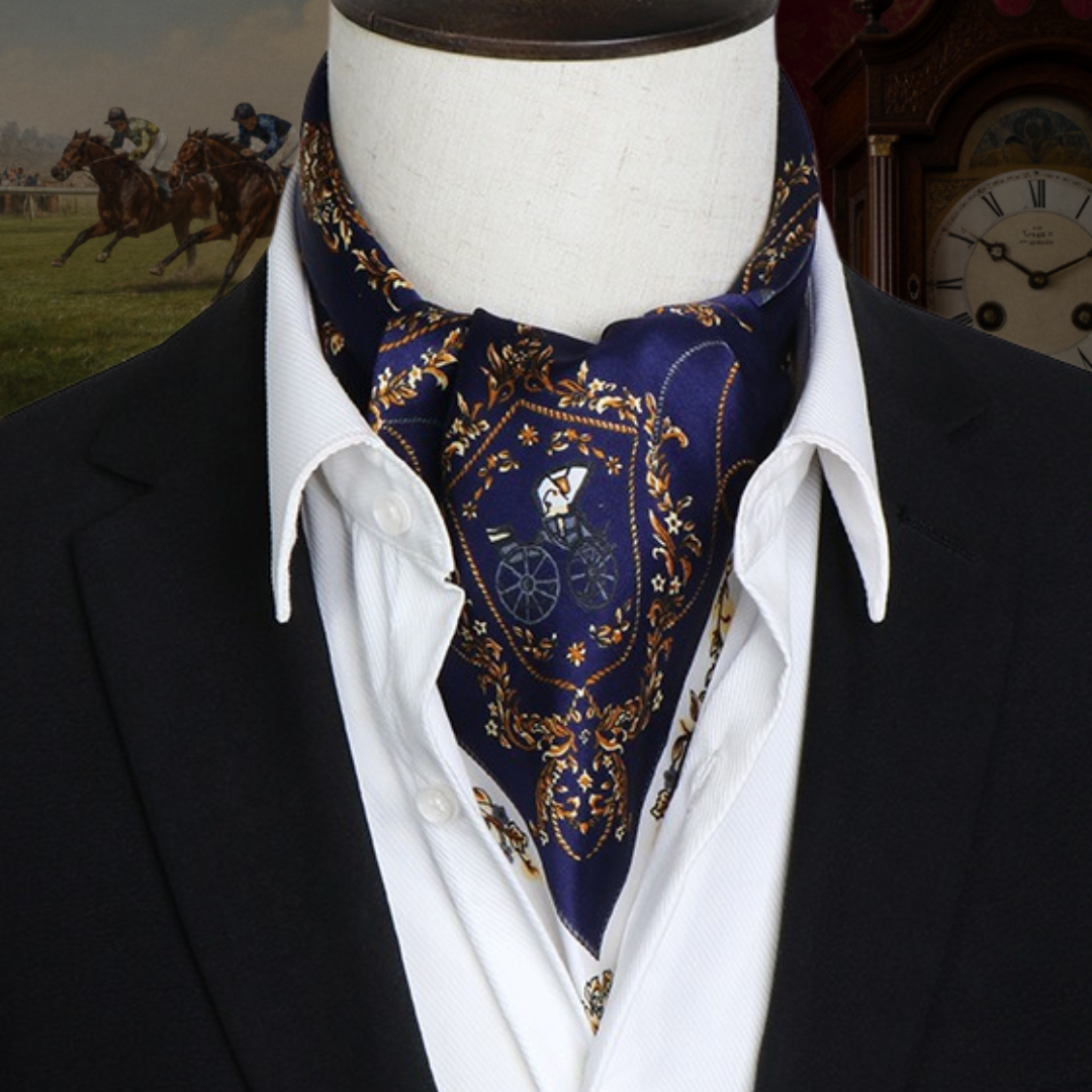 Silk Ascot – Royal Blue Baroque